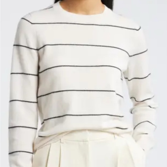 Nordstrom Crewneck Cashmere Striped Sweater - Picture 1 of 4